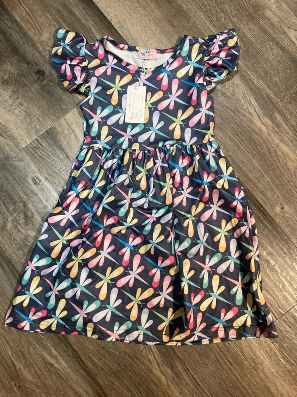 Pete + Lucy Girl’s Short Sleeve Dress Dragonflies